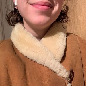 Leather and wool winter jacket